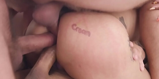 anal,anus,asian,blowbang,blowjob,brunette,creampie,cum,cum in mouth,dap,dirty,gangbang,gape,high heels,piercing,pussy,rough,sex,shorts,swallow,thai